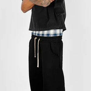 Pantalones de hombre de forro polar de doble cintura, holgados, casuales, de corte suelto, estilo acampanado, streetwear, hechos en Pakistán, ¡los más vendidos! - Product Image 2