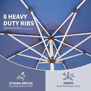 Ombrellone da Patio 10FT con Manovella e Pulsante di Inclinazione, Protezione UV, Impermeabile, per Esterni, con Base - Product Image 5