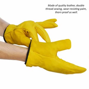 Sheep Grain Leather <b>Driver</b> Work <b>Gloves</b> Personal Protective Heavy Duty Industrial Safety Comfortable <b>Gloves</b> Outdoor Activities - Product Image 3