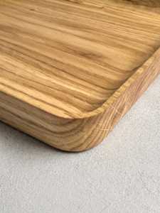 Natural Wooden Serving Tray <b>Square</b> Solid Wood Food Platter Modern <b>Kitchen</b> Dining <b>Table</b> Decorative Tray Durable Lightweight Home - Product Image 5