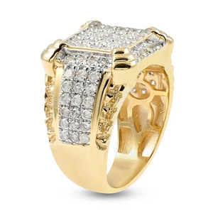 Bague Chevalière de Fiançailles pour Homme de Créateur, Style Iced Out, avec Moissanite Taille Ronde, en Argent Sterling 925, Bijoux Hip Hop - Product Image 2