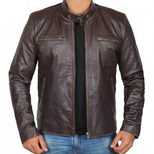 2026 Vintage High Street Style Genuine <b>Sheepskin</b> Cow Skin Leather <b>Jacket</b> High Quality Canvas Stand Collar Winter <b>jacket</b> for men - Product Image 3