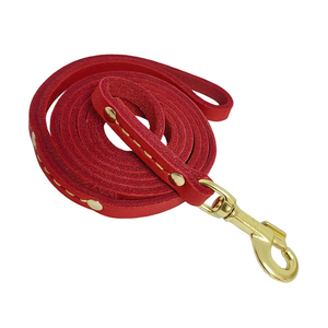 Aluminum-Finished Dog Leash Made With Genuine Leather High Quality Real Leather Dog Leash For Online Sale - Product Image 2