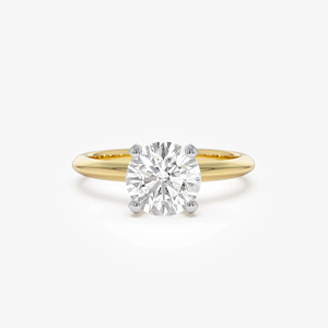 Anillo de compromiso de diamante de corte brillante redondo de 1 quilate de oro amarillo para mujer, estilo clásico, piedra natural, calidad premium - Product Image 6
