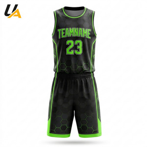 Conjunto de Uniforme de Baloncesto Personalizado para Hombre, Diseño con Nombre del Equipo en Verde, Camiseta Sublimada, Pantalones Cortos de Malla de Poliéster de Secado Rápido - Product Image 2