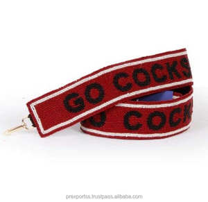 Fashion Handmade <b>Bag</b> <b>Strap</b> Beaded Crossbody Shoulder Belt Custom Embroidery College Sports Team Slogan - Product Image 6