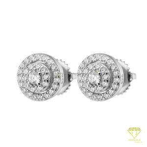 Élégantes boucles d'oreilles classiques en moissanite et diamant, en argent sterling 925 plaqué or, bijoux fins de qualité supérieure pour femmes - Product Image 5