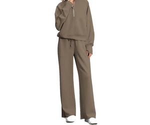 Chándal Nuevo y Elegante con Diseño Personalizado, Color Sólido, Corte Regular, Top Largo para Mujer, Cierre con Cordón, Capucha, Poliéster/Algodón - Product Image 3