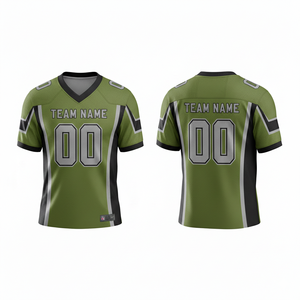 Maillot d'entraînement de football américain personnalisé pour adultes, manches courtes, respirant, option grande taille, 100 % polyester, col en V - Product Image 3