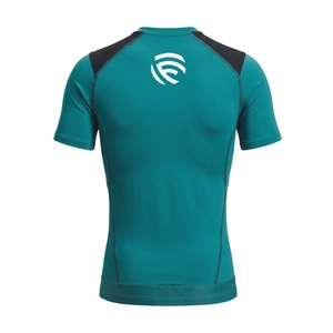 T-shirt de compression à manches courtes pour homme Flair, vert olive, col rond, tricoté en polyester, séchage rapide, coupe sportive - Product Image 3