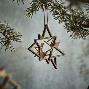 Décoration de Noël en forme d'étoile en bois, élégante et festive, pour arbre de Noël, maison, bureau, hôtel, restaurant, fête et Holi - Product Image 1
