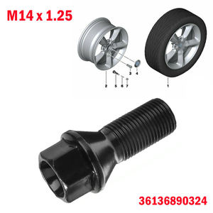 Pernos de Rueda Negros Originales OEM 36136890324 para <span class=keywords><strong>BMW</strong></span> F20 F30 F10 F15 X1 X3 X5, Tuerca de Rueda M14x1.25 para <span class=keywords><strong>Ruedas</strong></span> de 17", 18" y 19" - Product Image 2