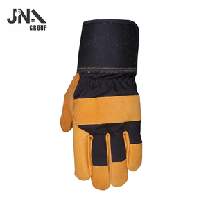 Gants de travail en cuir de haute qualité 707, orange haute visibilité, gants de sécurité pour monteurs canadiens - Product Image 1