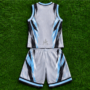 <b>Top</b> Trend Unisex Basketball Uniform <b>White</b> Blue Sublimated V-Neck Sleeveless Moisture Wicking Athletic Fit Custom Logo - Product Image 2