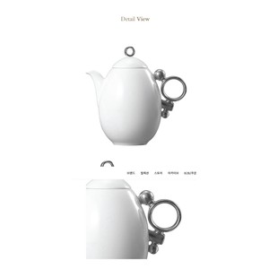 Di alta qualità Made In Korea Bone China di lusso stoviglie Geometrica argento bordo teiera decorata con platino dipinto a mano T - Product Image 4