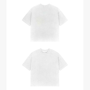 T-shirt pour homme 100% coton, coupe ample, imprimé, jersey de coton surdimensionné pour homme, 240 GSM, t-shirt blanc, impression en relief de cœur rouge, logo personnalisé - Product Image 4