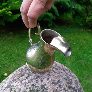 <b>Mini</b> Engraved Jug Elegant Decorative Piece Silver Finished Pitcher Ideal For <b>Table</b> Styling Flower Arrangement And Gift Use - Product Image 5