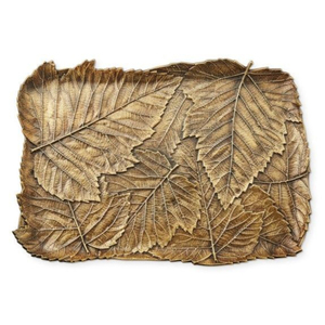 Plateau décoratif rond en aluminium de qualité supérieure avec poignée florale dorée, plateau de service texturé martelé argenté pour décoration de mariage - Product Image 5