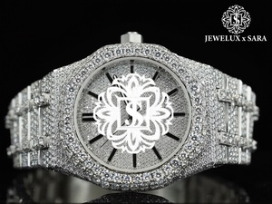 Montre Hip Hop en Moissanite et Diamants avec Finition en Acier Inoxydable de Luxe pour Influenceurs et Performers de la Mode Streetwear – En Vente - Product Image 5