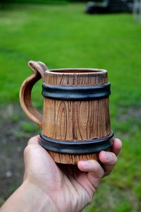 Mug en bois naturel léger, écologique et élégant pour café, lait, jus, design classique, utilisation à domicile, au bureau, dans les restaurants - Product Image 3