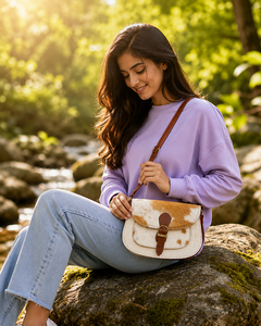 Western Cowhide Leather New Designer Sling Bag <b>Handbag</b> Sling Bag Bohemian Stylish Hot Sale Women's Multi Uses <b>Handbag</b> - Product Image 2