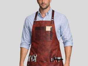 Heavy Duty Leather Tool Apron Protection Smell Proof for Jewelry Making <b>Bench</b> Work Professional Crafting Gear Fine Pockets - Product Image 4