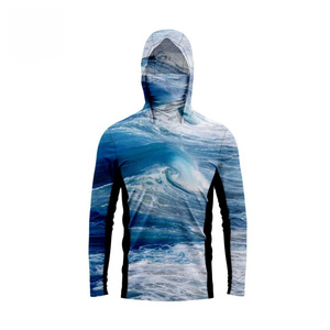 Custom High Quality Waterproof Breathable UV Protection Quick Dry Fishing Shirt with Heat-Transfer Printing Long Sleeve - Product Image 5
