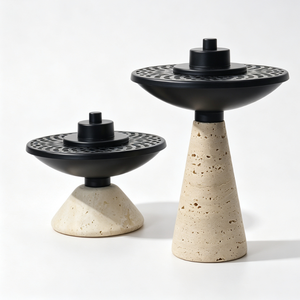 Wholesale Modern Luxury Bedroom Bakhoor Censer Conical <b>Marble</b> Pedestal Silver Tone <b>Mesh</b> Top Middle East Incense Holder - Product Image 5