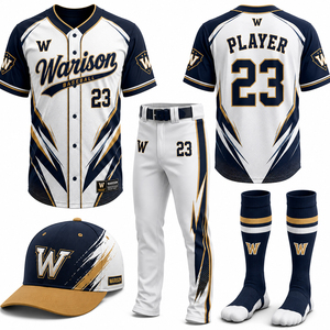 Customized Unisex Baseball Uniform Set Solid Color Sublimation 100% Polyester Sportswear Baseball Uniform Kit - Product Image 1