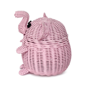 Lovely Elephant Shape Toy <b>Storage</b> <b>Basket</b> Woven Rattan Kids Room Furniture Nursery Room Organizer For <b>Storage</b> Wholesale - Product Image 3