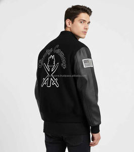 Veste de baseball personnalisée brodée Varsity Letterman pour hommes veste d'université en laine avec patchs en chenille et style vintage - Product Image 4