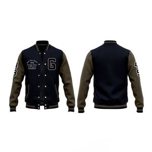 Chaqueta Varsity de Algodón Premium Estilo Americano con Gráficos Atrevidos y Bordado Personalizado para Gen Z, Ideal para el Día a Día y para la Universidad - Product Image 3
