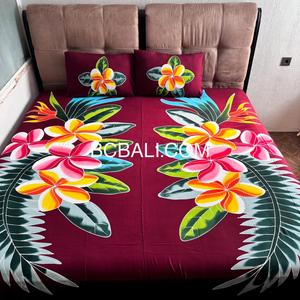 Rayon Bedsheet & 2 <b>Pillow</b> Case Hand Painting Originally by Balinese Artisans - Product Image 1