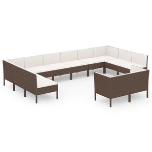 Set Lounge da Giardino in Rattan Marrone con Oltre 10 Posti a Sedere, Arredamento da Esterno dal Design Contemporaneo - Product Image 2