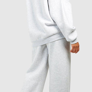 Ensemble de survêtement gris grande taille pour femme, sweat-shirt à fermeture éclair quart de tour et pantalon long, coupe ample, couleur unie, tenue décontractée pour l'automne - Product Image 6