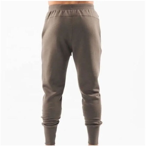 Men's Gray Cotton Spandex Sweatpants Elastic Waist <b>Drawstring</b> Closure Side Pockets Casual Joggers Autumn Wear - Product Image 4