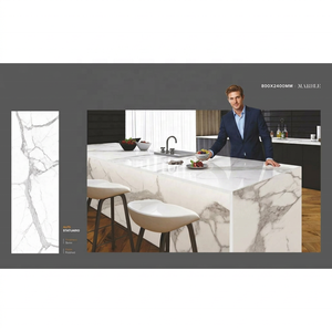 Statuario romain 800x2400x15mm Carreaux de granit artificiel de classe de sol blanc Onyx en porcelaine brillante - Product Image 4