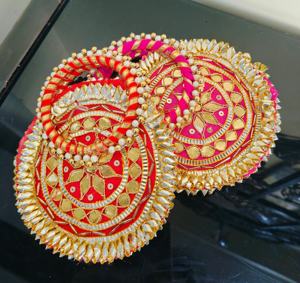 Monederos pequeños ecológicos con asa y parche de Gota para boda, Ramadán, recuerdo de boda india para damas de honor, Mehndi, Haldi, Sangeet - Product Image 4