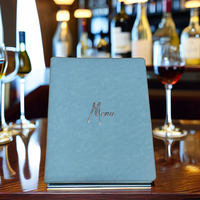 Porte-menu en cuir PU de haute qualité, durable, certifié ISO, logo plaqué nickel, couleur personnalisée, noir, restaurant, hôtel