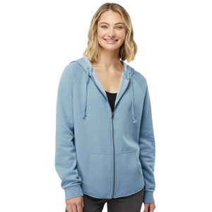 Sudadera con capucha de algodón y forro polar para mujer, con cremallera completa, ligera, informal, OEM, ODM, venta al por mayor - Product Image 1