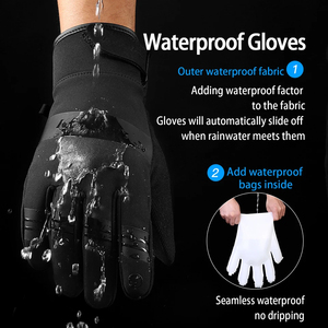 Winter Cycling <b>Gloves</b> Waterproof Thermal Touchscreen Sports <b>Gloves</b> With Anti Slip Grip Windproof Stretch Fabric Outdoor Activity - Product Image 3