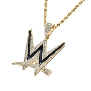 2025 Creative Letter Pendant Necklace Male Hip Hop Personality <b>Cross</b> Border Jewelry Alloy <b>Chains</b> with Number Shape Hiphop Style - Product Image 4