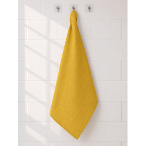 Linen Mustard Yellow <b>Kitchen</b> Tea <b>Towel</b> | Solid Color Minimalist Dish <b>Towel</b> | Reusable <b>Hand</b> <b>Towel</b> | Premium Home Textile - Product Image 1