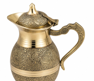 Brass <b>Water</b> Jug Traditional Metal Pitcher for Home Kitchen Restaurant <b>Water</b> <b>Storage</b> and Serving <b>Container</b> Tabletop Use - Product Image 5