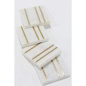 Ensemble de vaisselle moderne et écologique pour la maison, sous-verres durables et lavables en marbre, sous-verres en pierre naturelle - Product Image 6