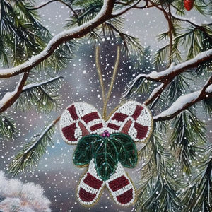 Décoration de sapin de Noël multicolore, écologique, durable, broderie perlée artisanale, design de haute qualité - Product Image 3