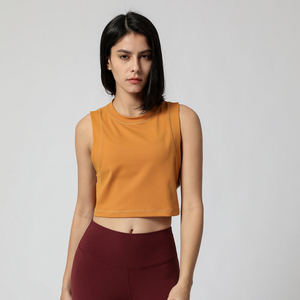 Tops Cortos de Secado Rápido para Mujer, Tops de Verano sin Mangas, Top Básico Acanalado con Impresión de Logotipo Personalizado - Product Image 3