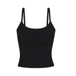 Camiseta sin mangas básica de algodón acanalado transpirable para mujer, elegante y a la moda, estilo casual urbano. - Product Image 2