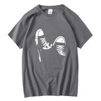 T-shirt à manches courtes, coupe classique, décontracté, personnalisé, imprimé, uni, teint, motif uni, unisexe, respirant, mélange de coton, 220g