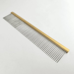 Peigne professionnel pour concours de beauté des chiens et des chats, toilettage, acier inoxydable doré - Product Image 2